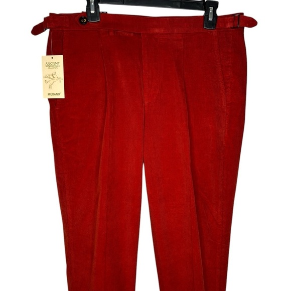NWT Murano Ancient Renaissance Collection Lucas Pleated Corduroy Red 32x32 - Picture 3 of 13